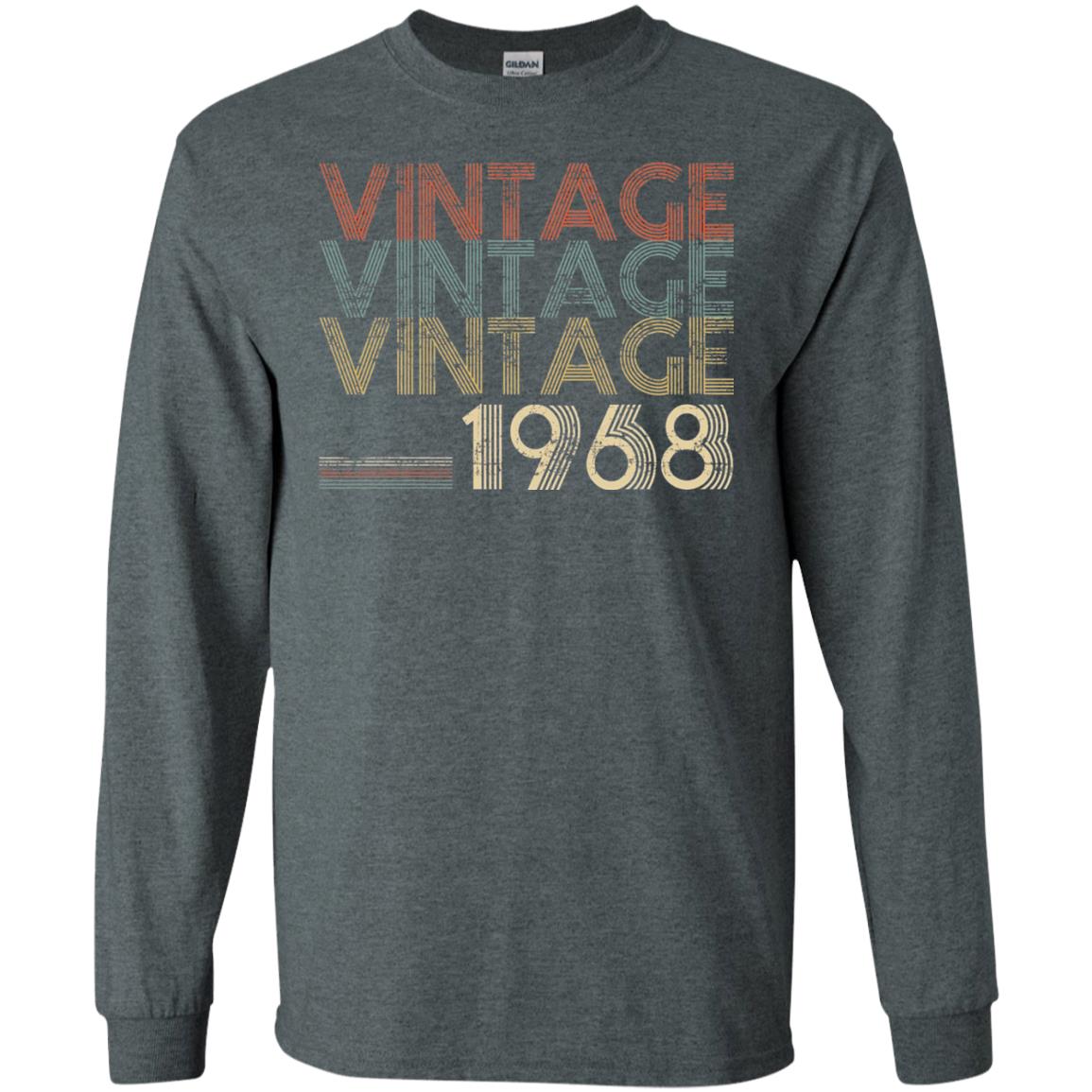 Retro Classic Vintage Born In 1968 50th Birthday T-shirt Dark Heather