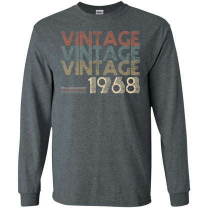 Retro Classic Vintage Born In 1968 50th Birthday T-shirt Dark Heather