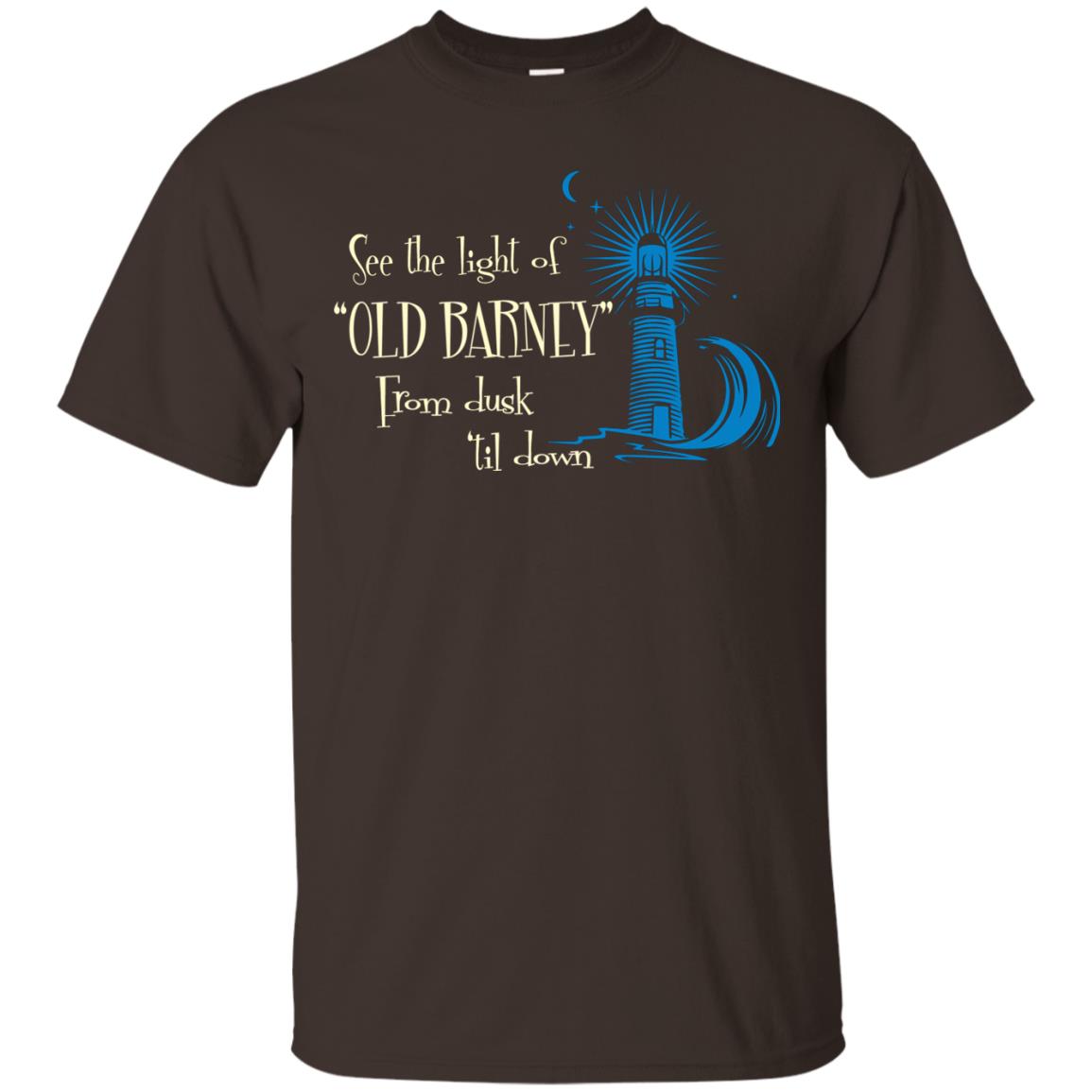 Lighthouse T-shirt See The Light Of Old Barney From Dusk Til Down Dark Chocolate