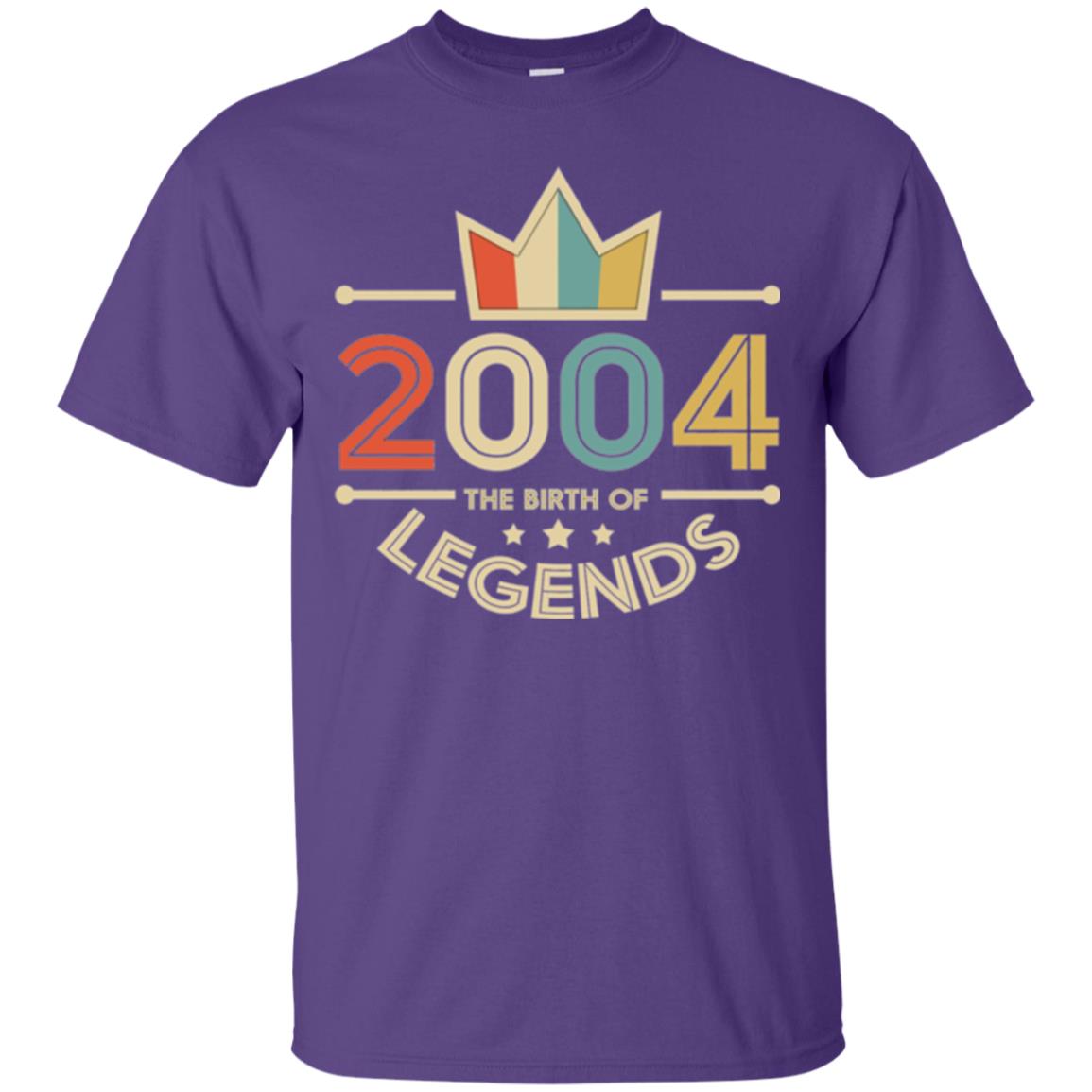 Brithday T-shirt Vintage 2004 The Birth Of Legends Purple