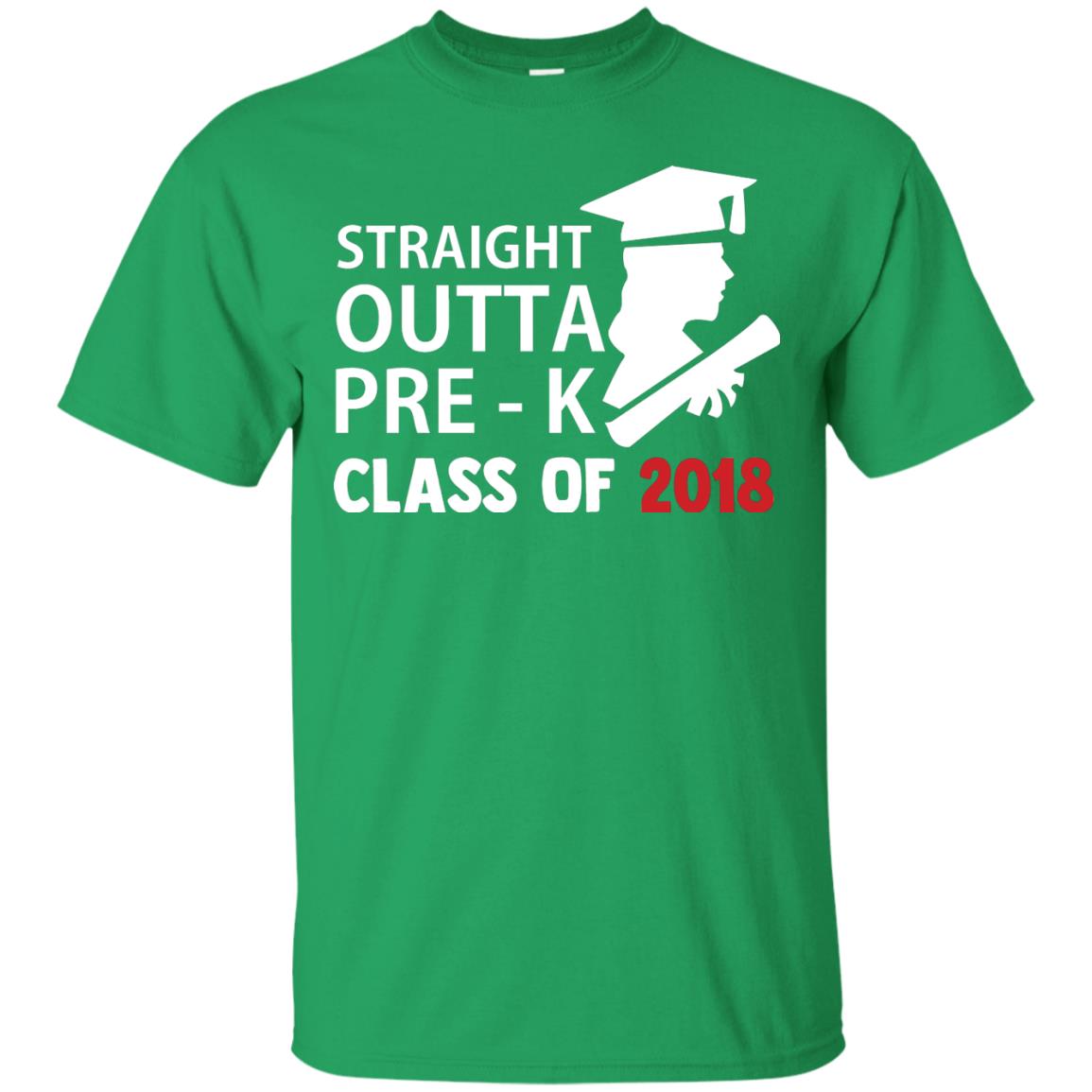 Straight Outta Pre-k Class Of 2018 Preschool Graduation Shirt Irish Green