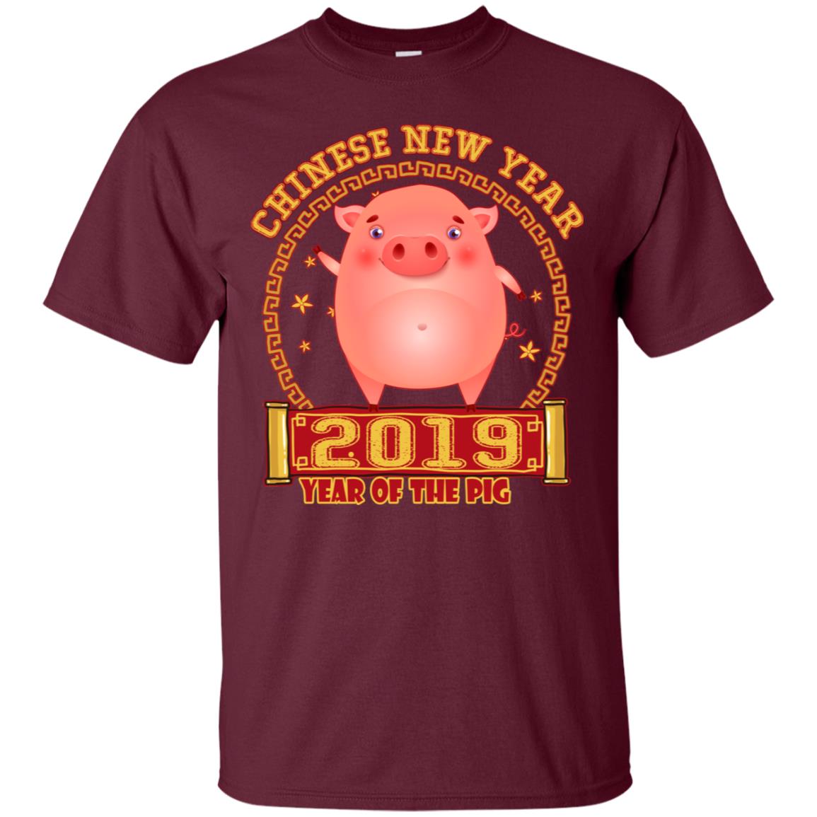 Chinese New Year Year 2019 Of The Pig Shirt Maroon