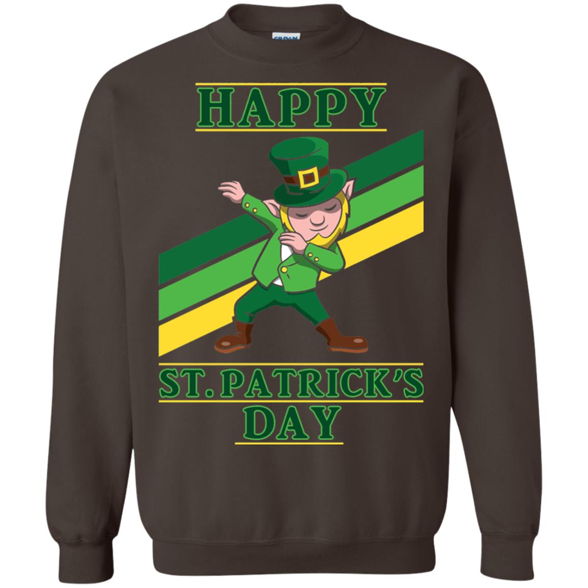 Dabbing Leprechaun Saint Patrick_s Day T-shirt Dark Chocolate