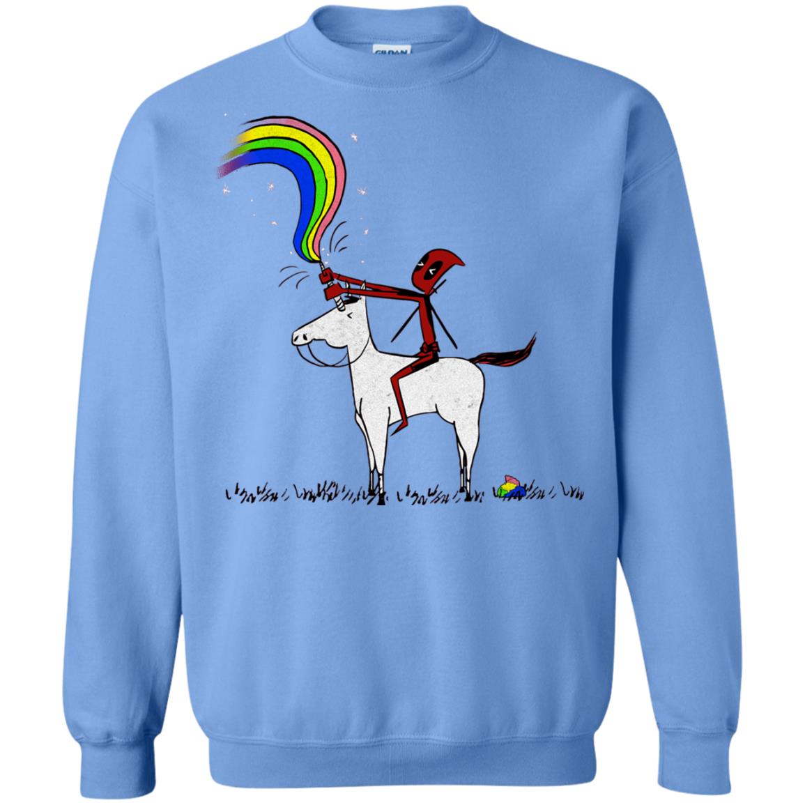 Deadpool With Unicorn Movie T-shirt Carolina Blue