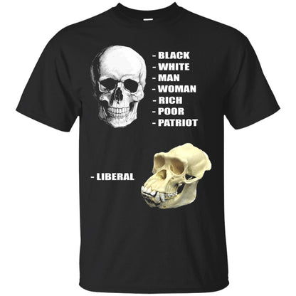 Funny Cool Skulls T-shirt Modern America Patriot Liberal Black