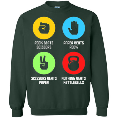 Fitness Gym Sports T-shirt Funny Nothing Beats Kettlebells Forest Green