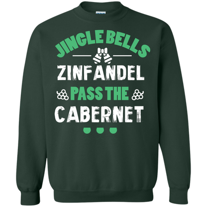Christmas T-Shirt Jingle Bells Zinfandel Pass The Cabernet Forest Green