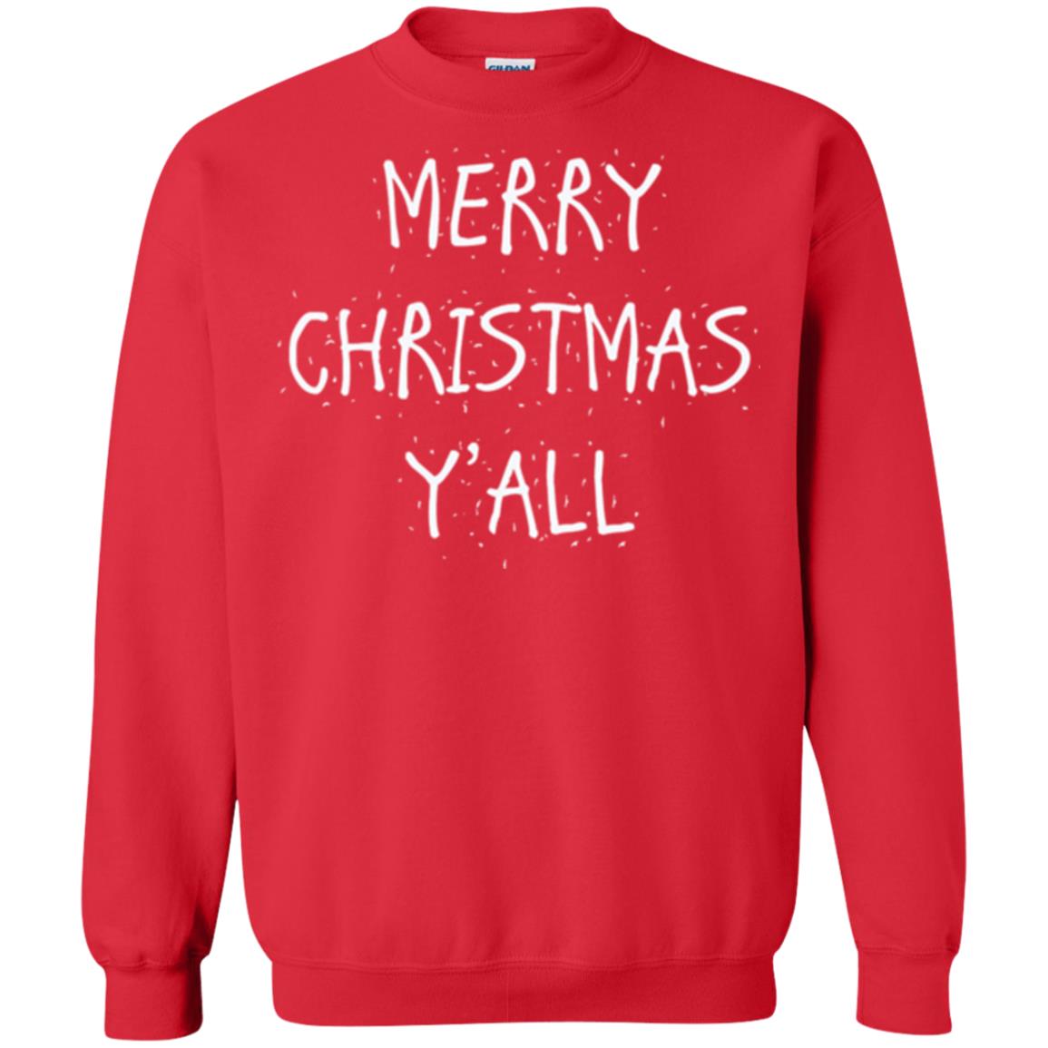 Christmas T-shirt Merry Christmas Y_all Red