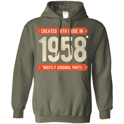 Created With Pride In 1958 Mostly Original Parts 60th Birthday T-shirt Military Green
