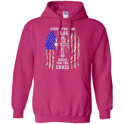 Christian T-shirt Stand For The Flag Kneel For The Cross Heliconia