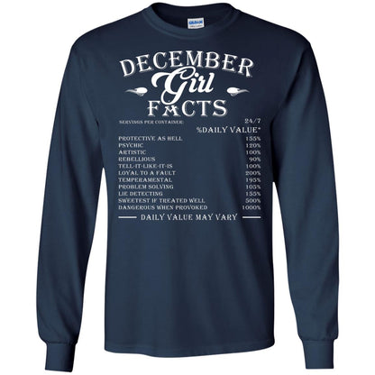 December Girl Facts T-shirt Navy