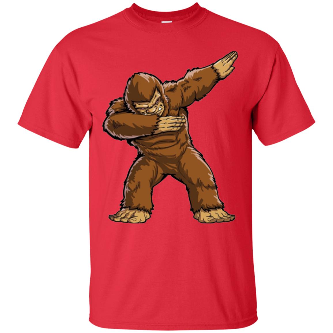 Monkey T-shirt Bigfoot Sasquatch Dabbing Red