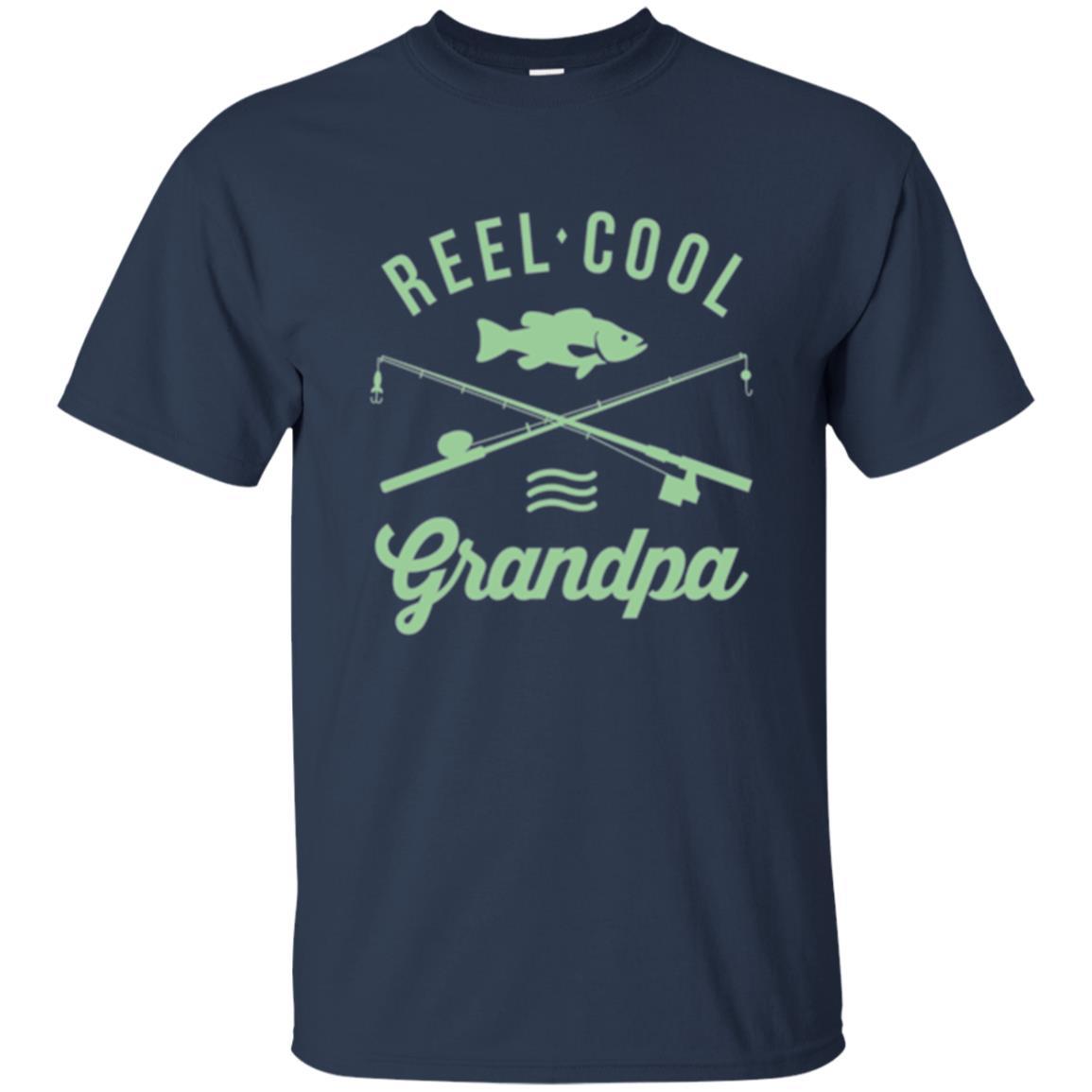 Fisherman T-shirt Retired Grandpa Reel Cool Navy