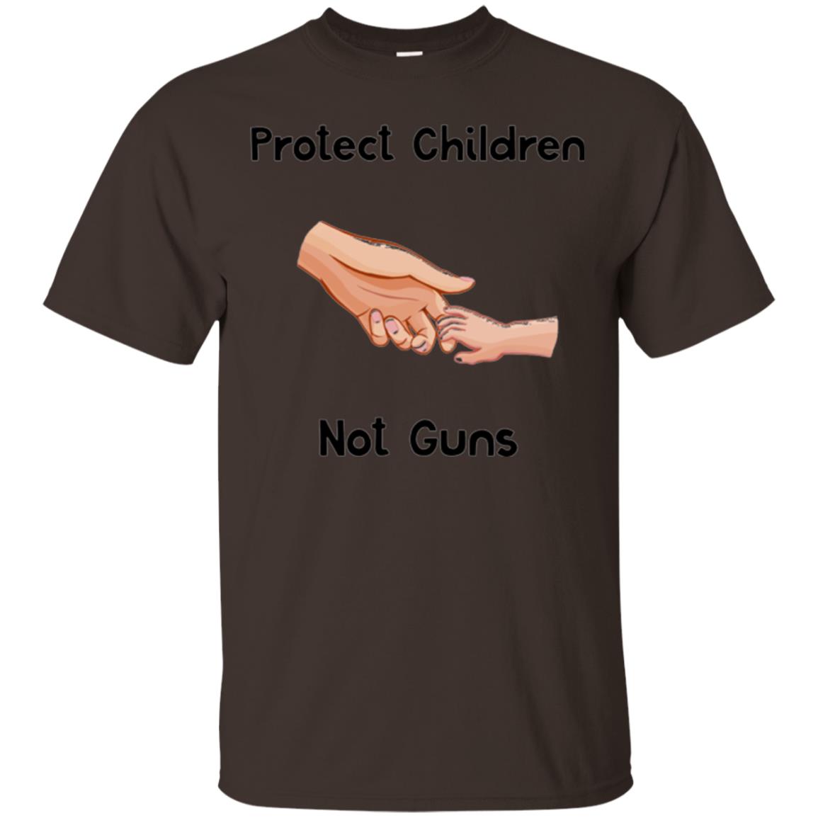 Protect Children Not Guns Anti Gun Protest T-shirt Dark Chocolate