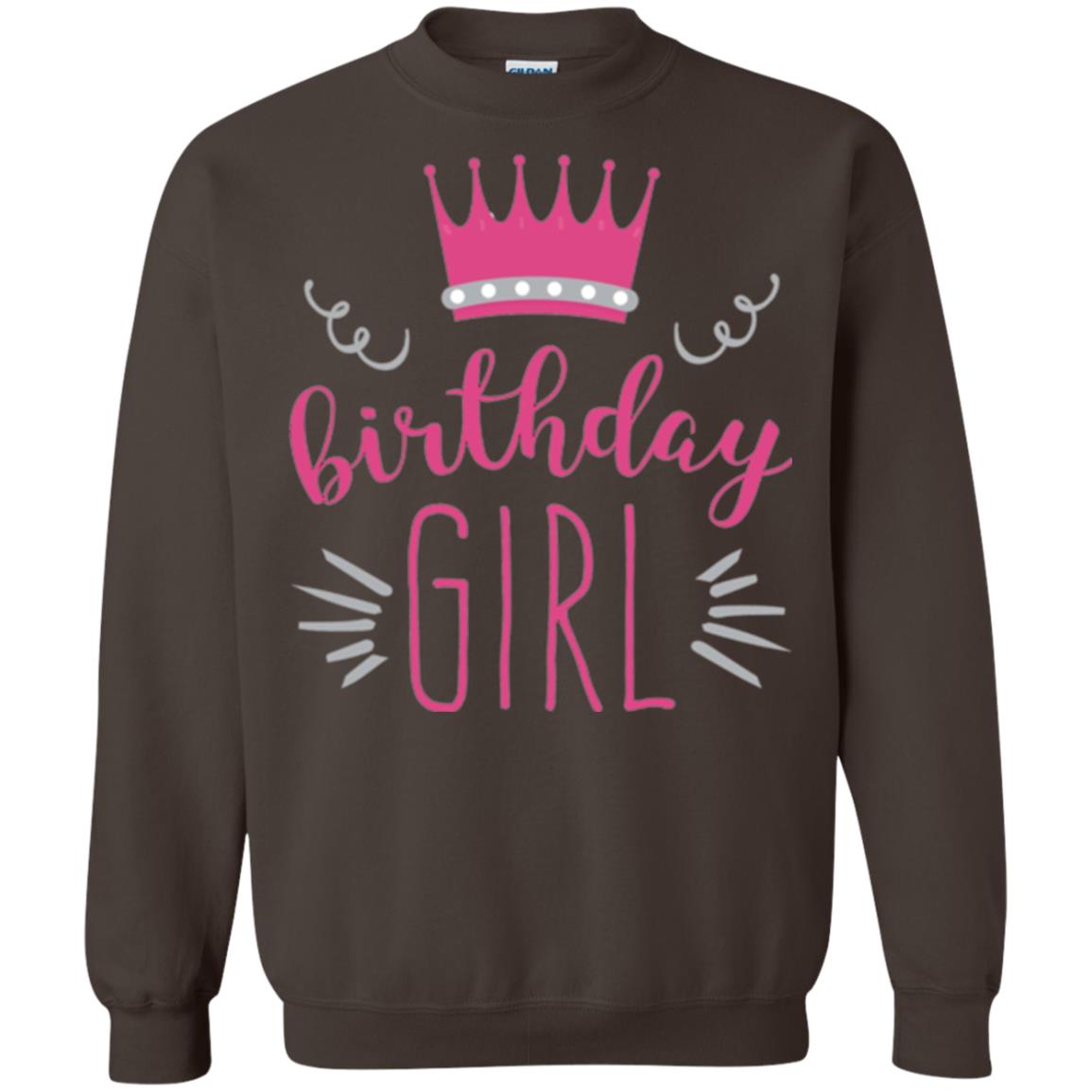 Tiara Crown T-shirt Girl_s Youth Birthday Princess T-shirt Dark Chocolate