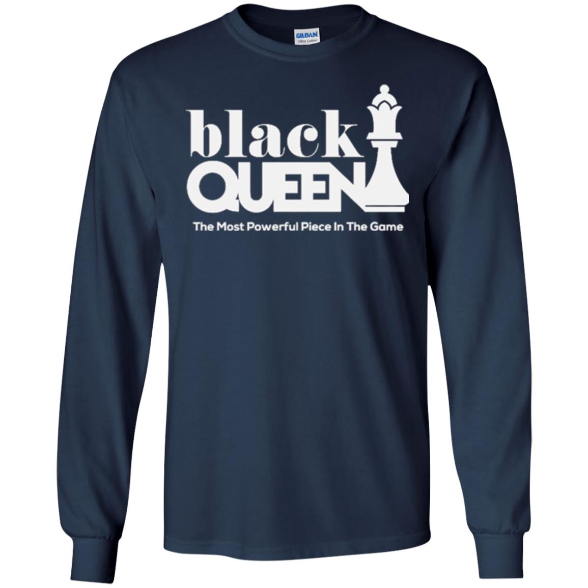 Black Queen The Most Powerful Piece In The Game Proud Black Woman T-shirt Navy