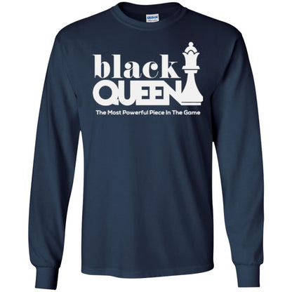 Black Queen The Most Powerful Piece In The Game Proud Black Woman T-shirt Navy