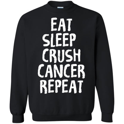 Eat Sleep Crush Cancer Repeat Fight Strength T-shirt Black