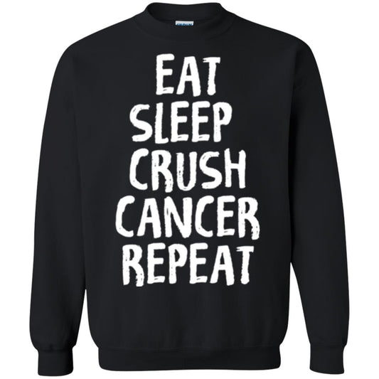 Eat Sleep Crush Cancer Repeat Fight Strength T-shirt Black