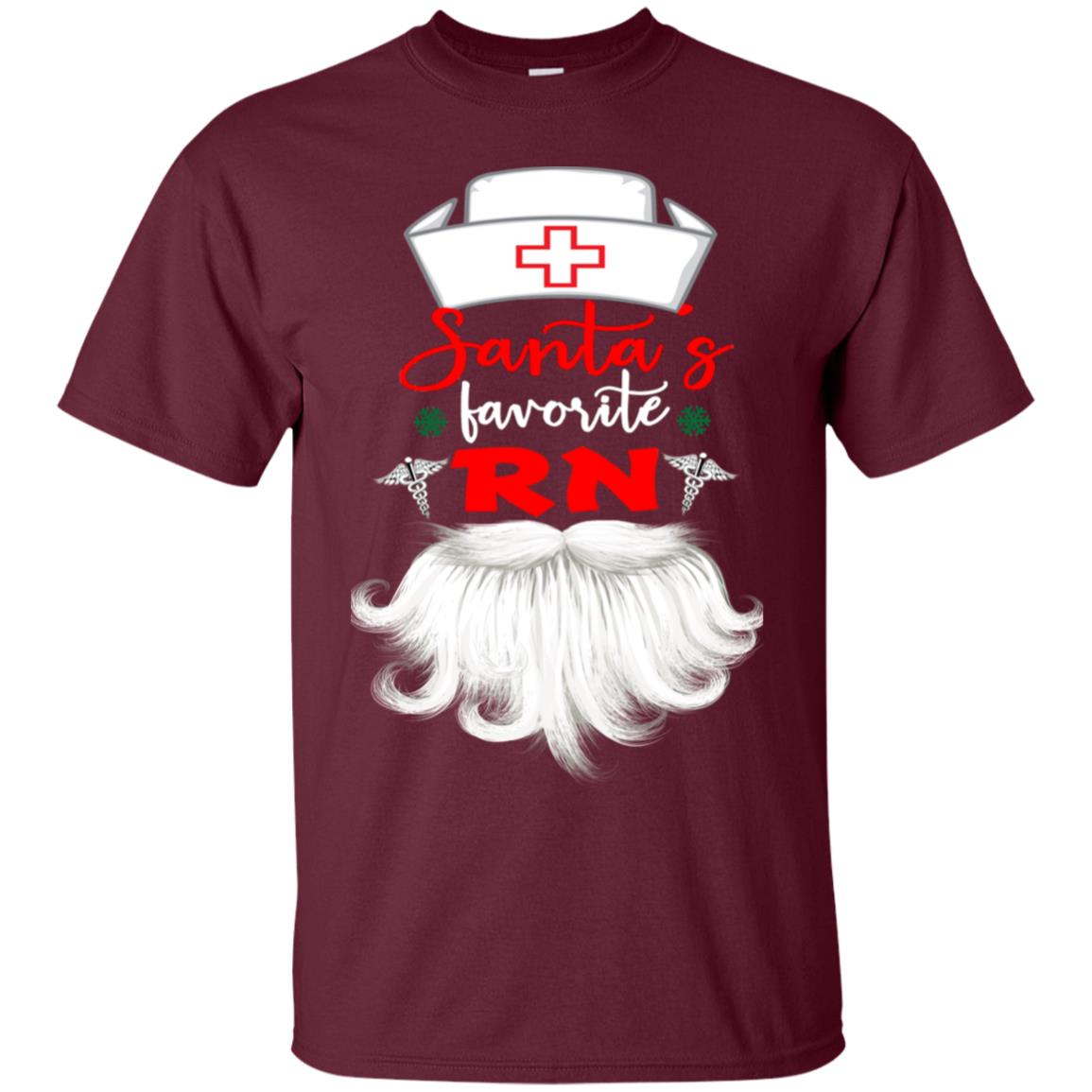 Santa's Favorite Rn Nursing Idea Shirt Maroon