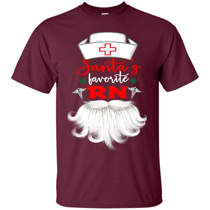 Santa's Favorite Rn Nursing Idea Shirt Maroon