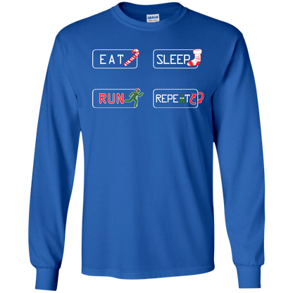Christmas T-Shirt Eat Sleep Run Repeat Royal
