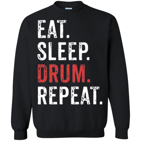 Drummer T-shirt Eat Sleep Drum Repeat Black