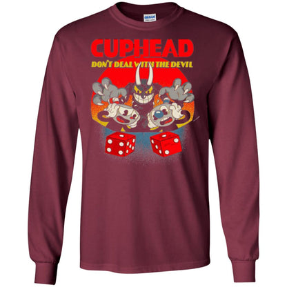 Gamer T-shirt Cuphead Don_t Deal With The Devil Maroon