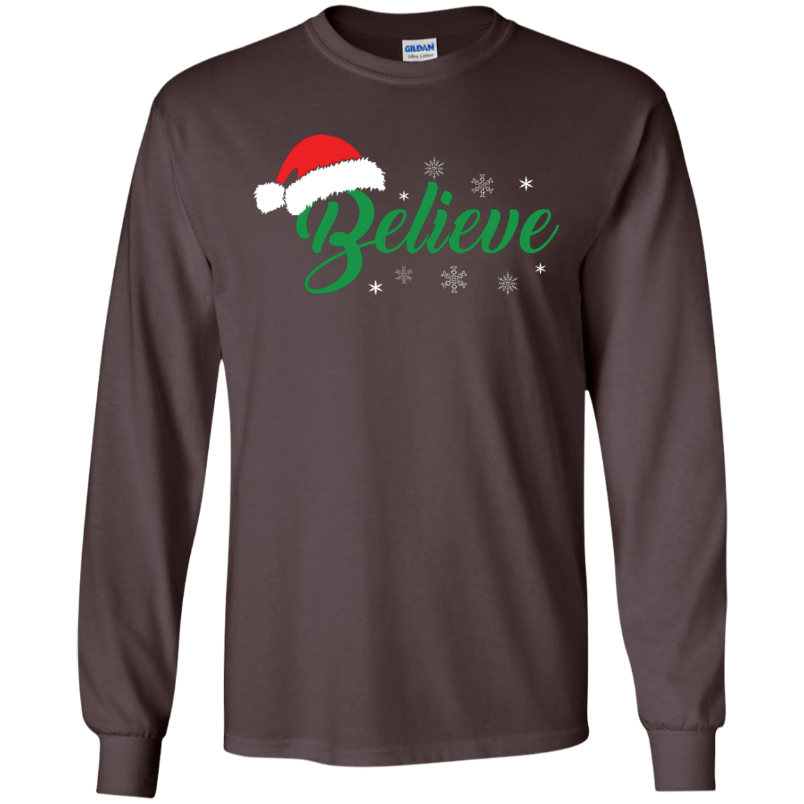 Christmas T-Shirt Believe In Santa Dark Chocolate
