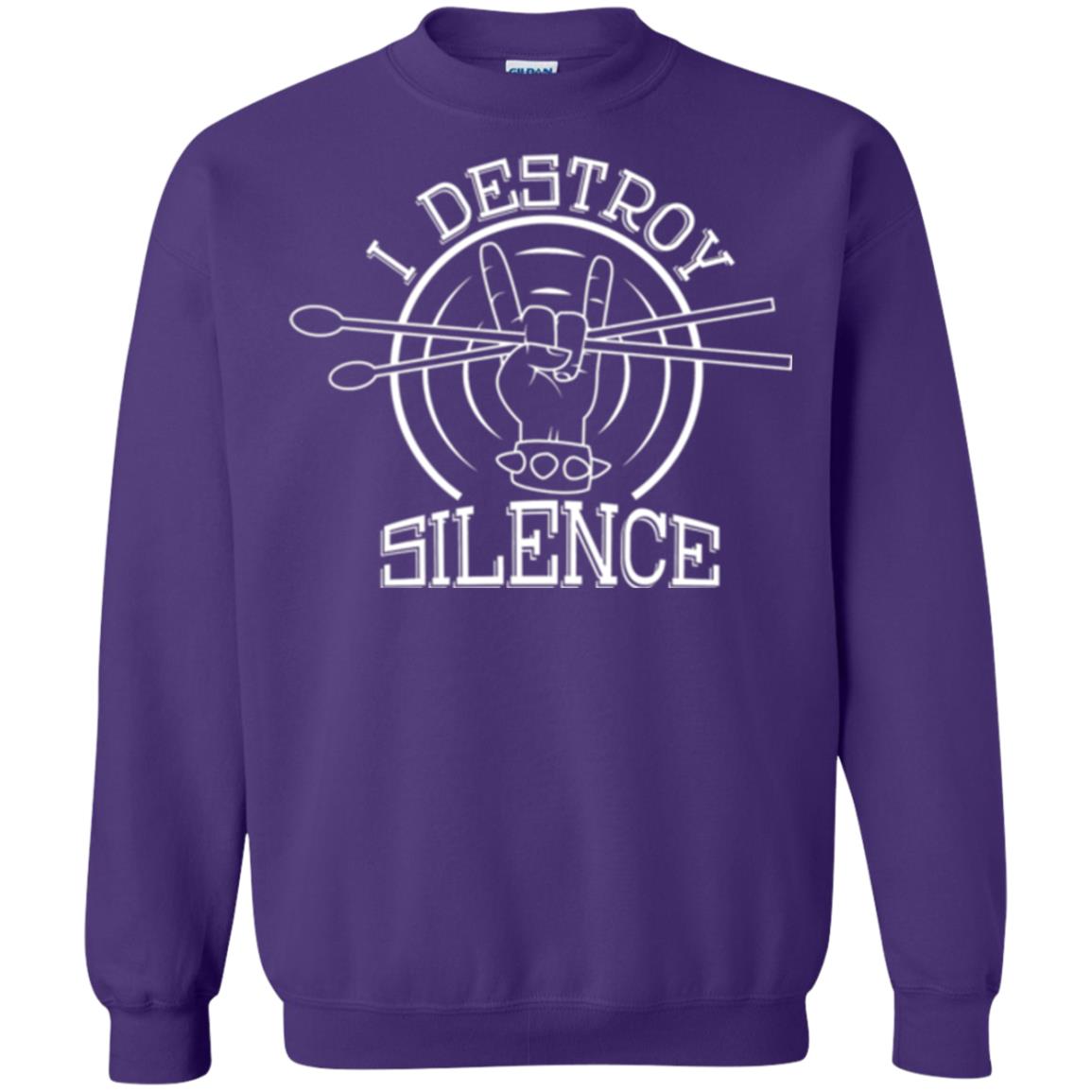 Drummer T-shirt I Destroy Silence Purple