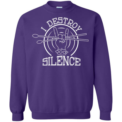 Drummer T-shirt I Destroy Silence Purple