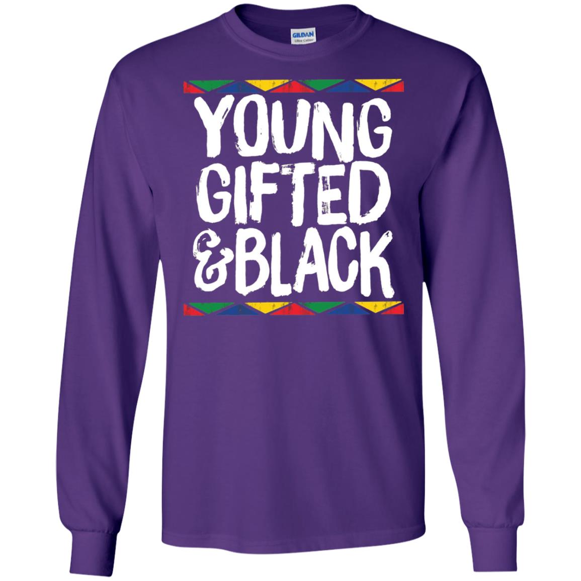 African Pride History Heritage T-shirt Young Gifted And Black Purple