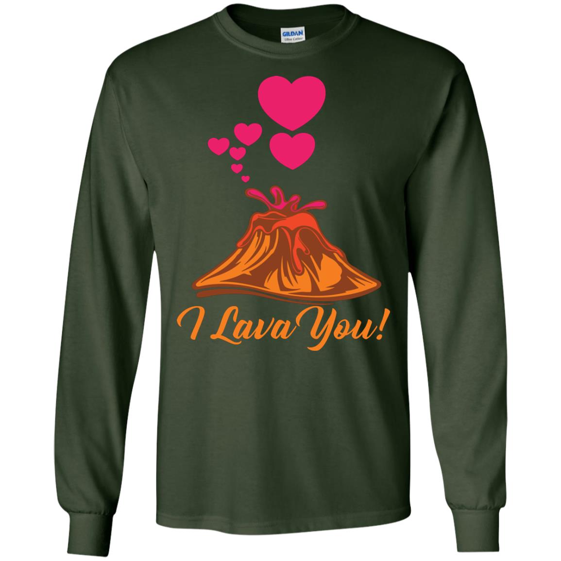 Valentines Day T-shirt I Lava You Forest Green