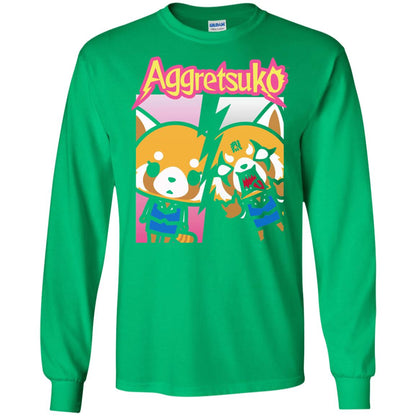 Aggretsuko Split Personality T-shirt Irish Green