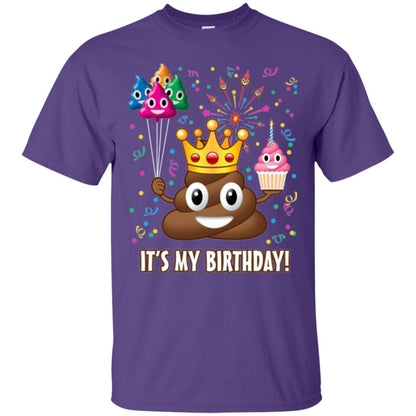 Poop Emoji T-shirt It_s My Birthday Purple