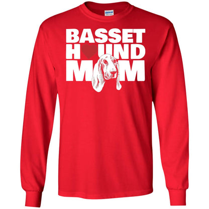 Basset Hound Mom Heart T-shirt Red