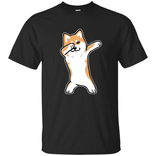 Dog Lover T-shirt Dabbing Shiba Inu Doge Black