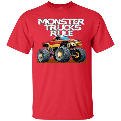Monster Trucks Rule Trucker T-shirt Red