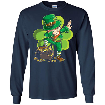 Dabbing Leprechaun St Patricks Day T-shirt Navy