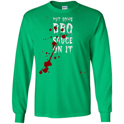 Put Some Bbq Sauce On It Funny Ketchup Squirt Drip Irish Green