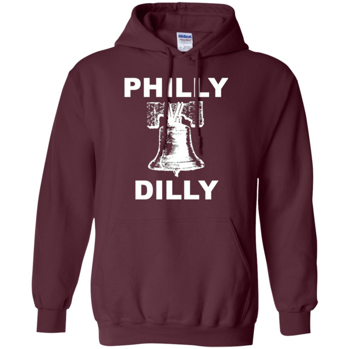 Football T-shirt Philly Dilly With Liberty Bell And Crack Philadelphia Maroon