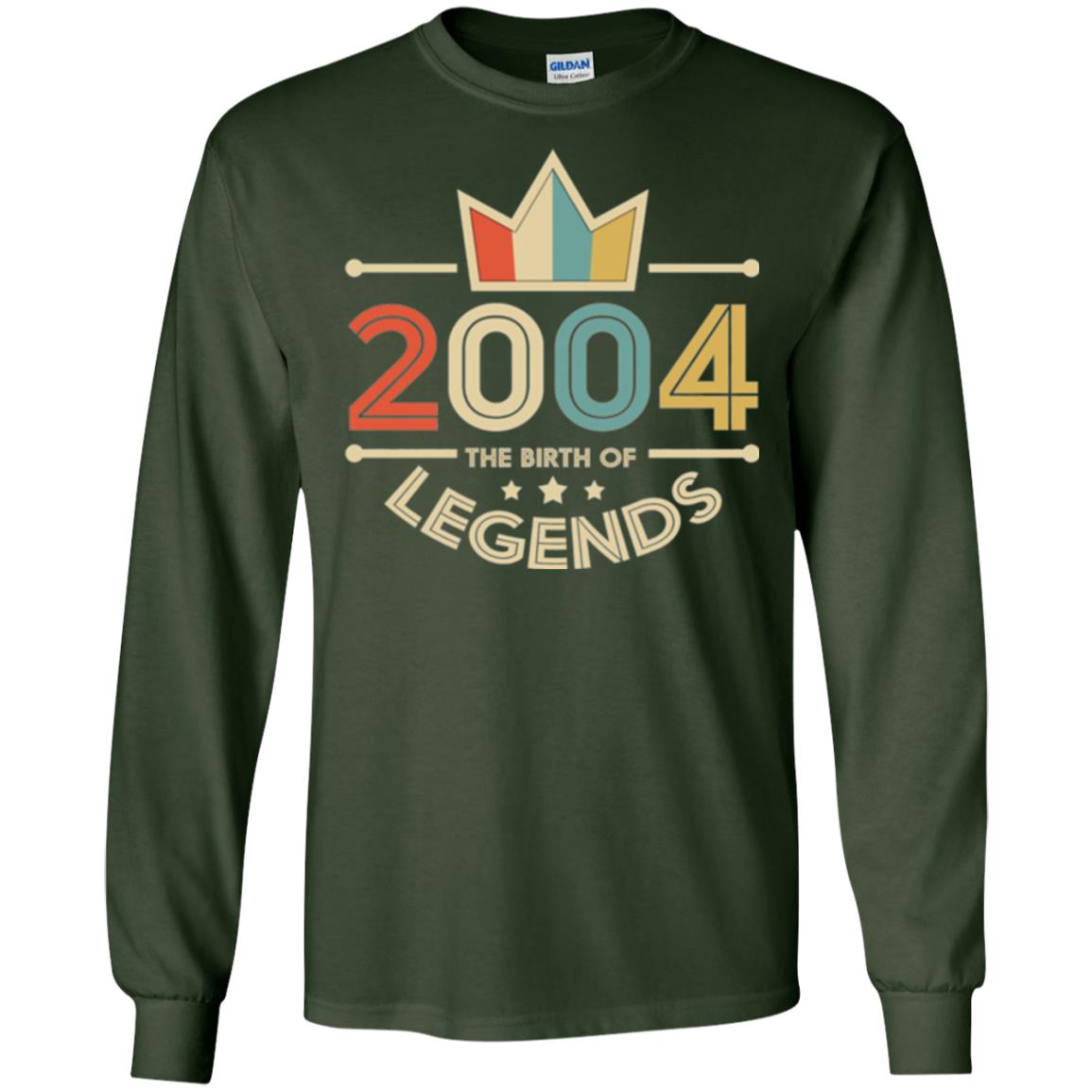 Brithday T-shirt Vintage 2004 The Birth Of Legends Forest Green