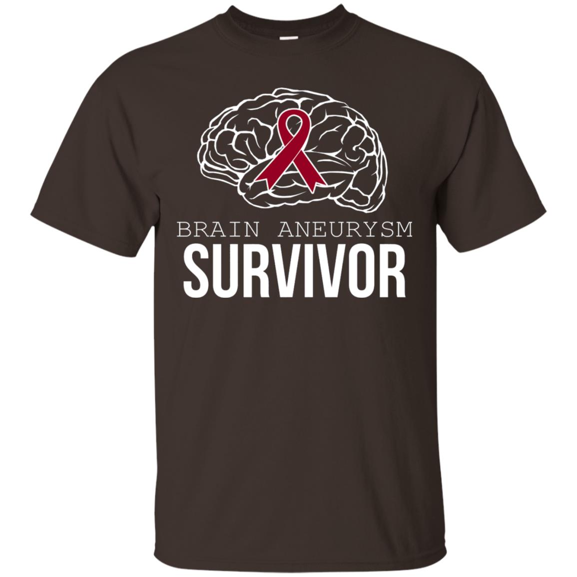 Brain Aneurysm Survivor T-shirt Dark Chocolate