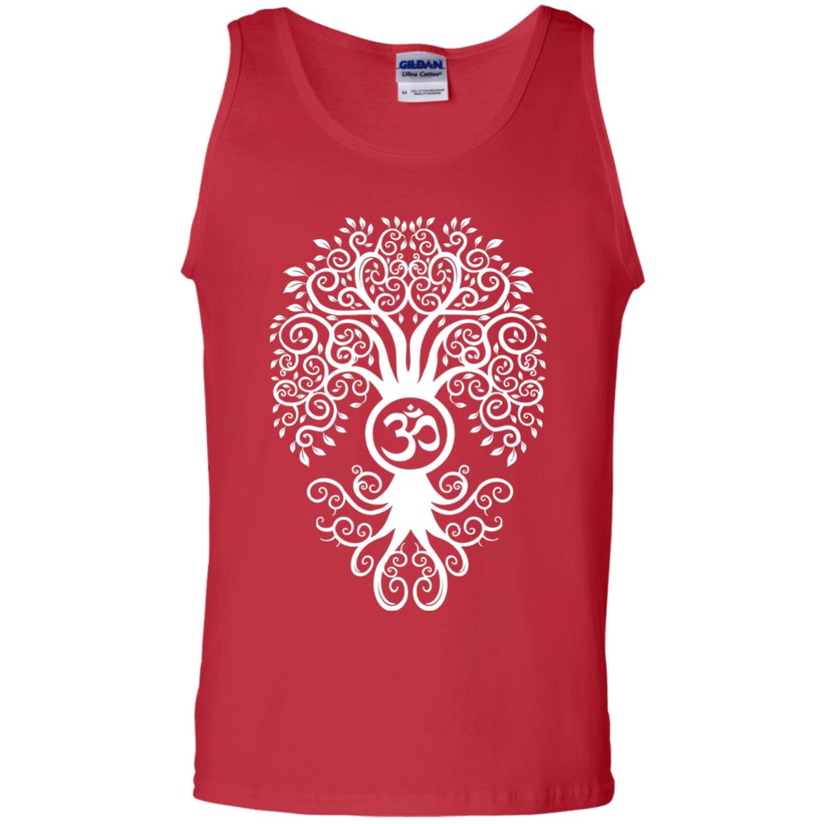 White Bodhi Tree Yoga Tshirt Red