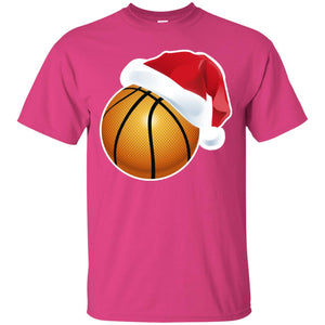 Basketball With Santa Claus Hat X-mas Shirt For Basketball LoversG200 Gildan Ultra Cotton T-Shirt