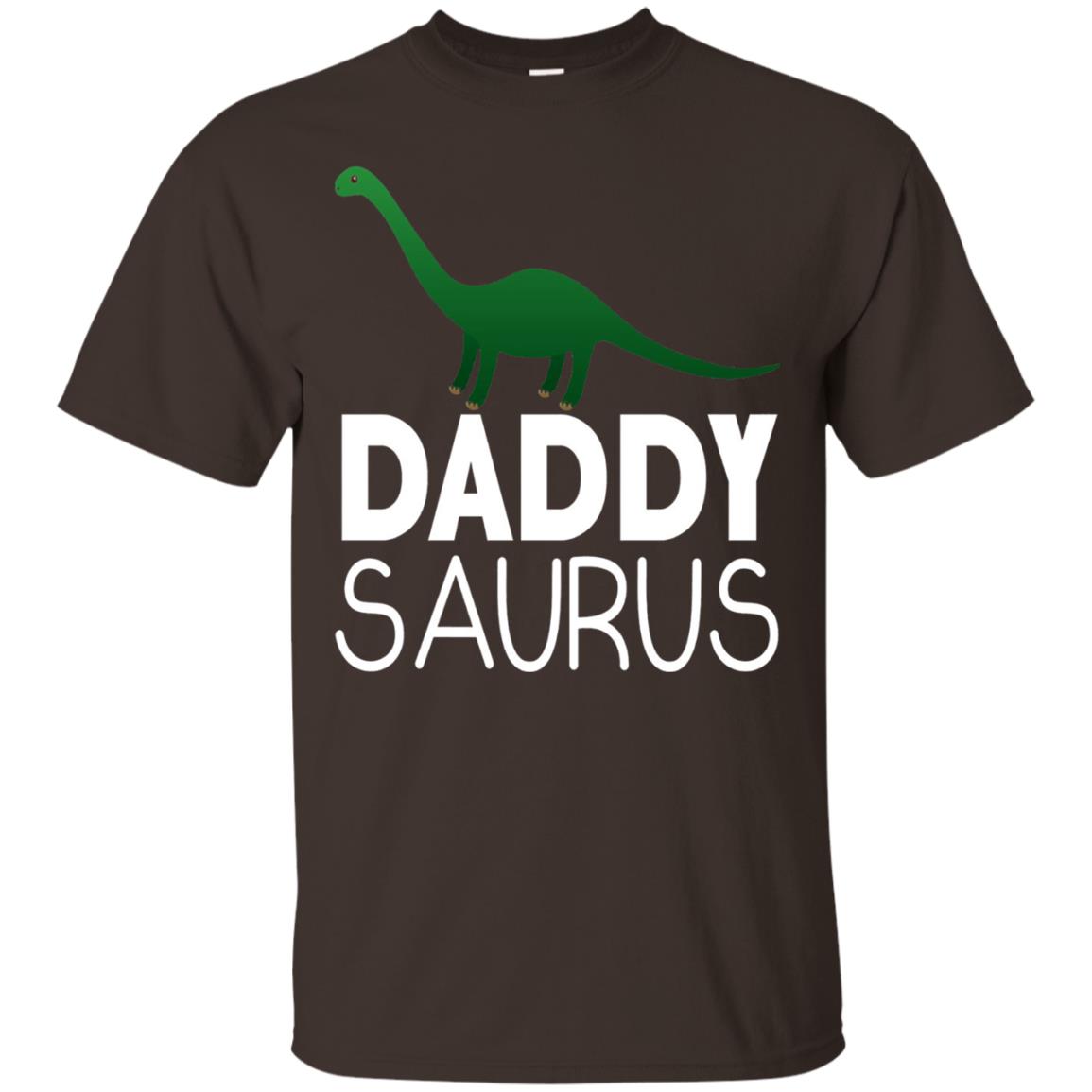 Daddy Saurus Dinosaur Matching Daddy T-shirt Dark Chocolate