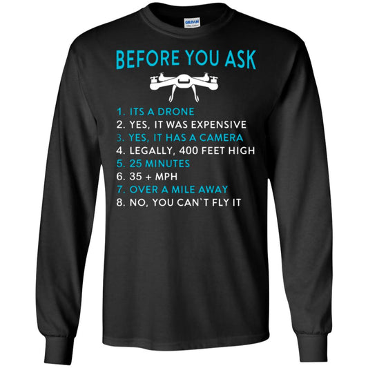 Funny Drone T-shirt Before You Ask Black