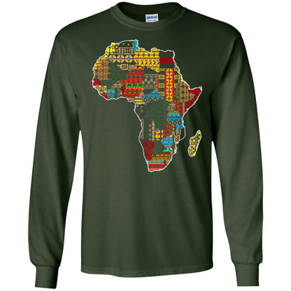 African Pride Traditional Ethnic Pattern Africa Map Shirt Forest Green