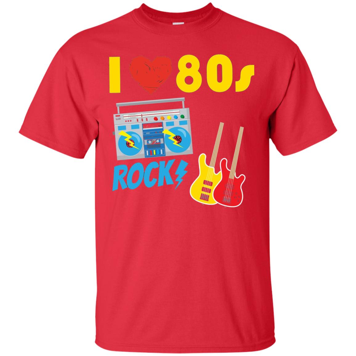 I Love The 80s Rock Eighties Shirt Red