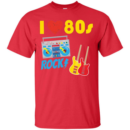 I Love The 80s Rock Eighties Shirt Red